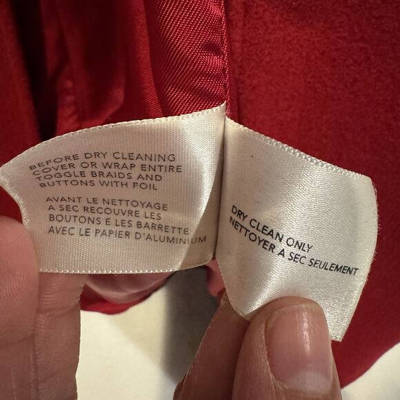 Talbots Womens Red Toggle Duffle Coat Full Zip 100% Wool  Vintage Size 12 Outer - Picture 5 of 10